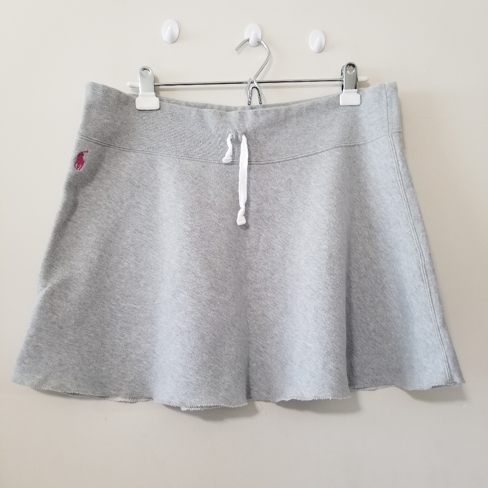 Ralph Lauren Polo Grey Drawstring Preppy Tennis Skirt Size XL